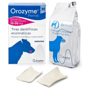 Palitos masticables de colágeno para la higiene bucal, M Orozyme, 141 g, Ecuphar