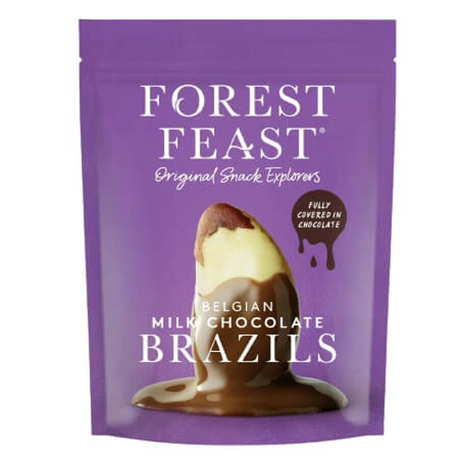 Noci brasiliane ricoperte di cioccolato al latte belga, 120 g, Forest Feast