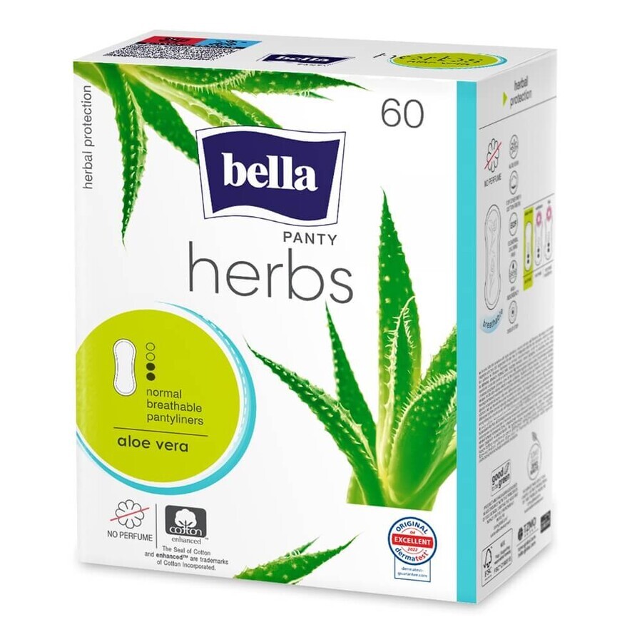 Assorbenti giornalieri con aloe vera Panty Herbs, 60 pezzi, Bella