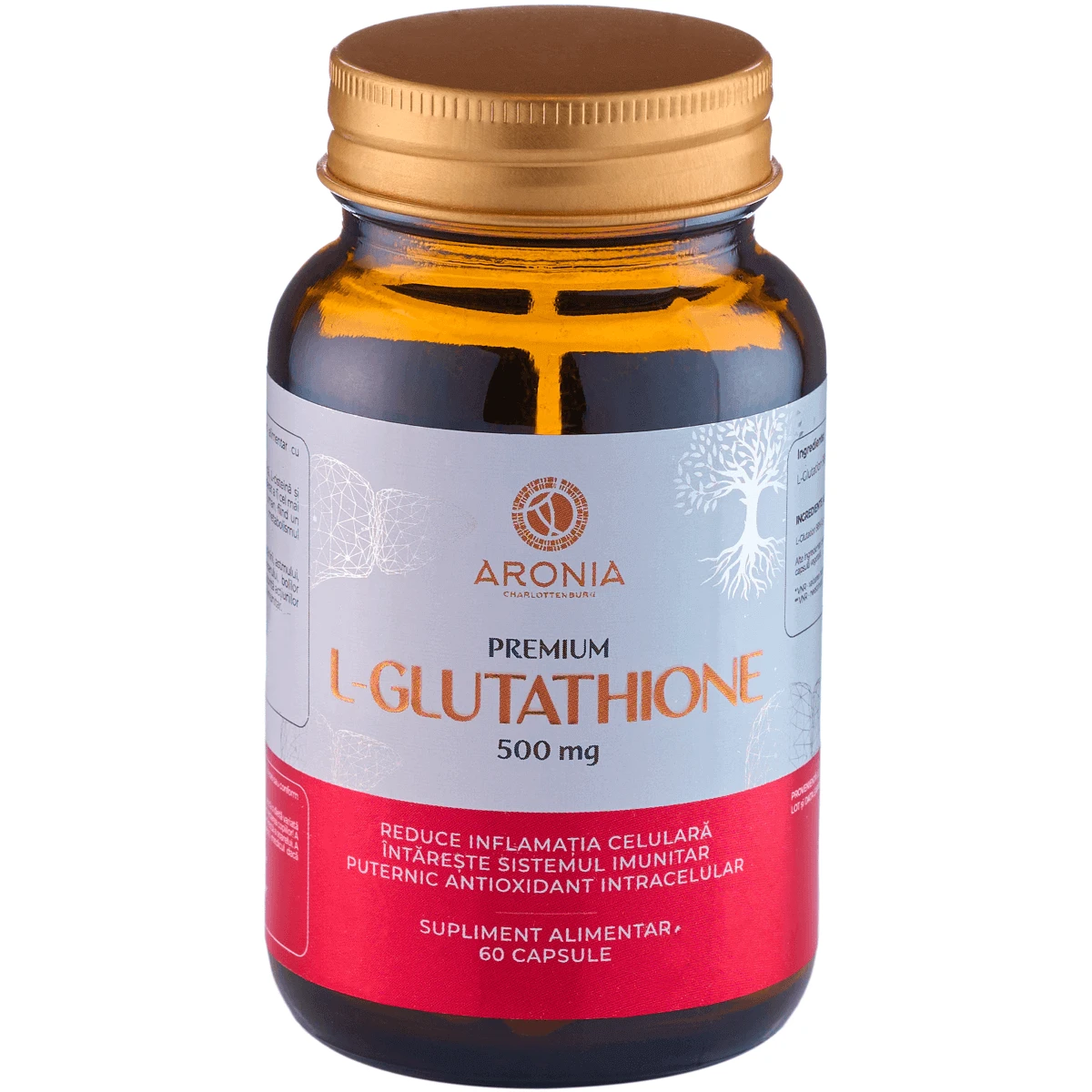 Premium L-Glutathione, 500 mg, 60 capsules, Aronia Charlottenburg
