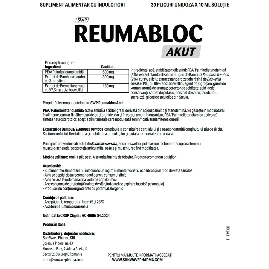Reumabloc Akut, 30 sobres, Sun Wave Pharma