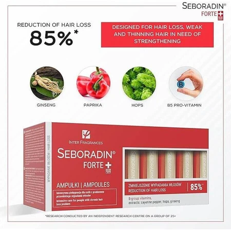 Seboradin Forte 42 ampollas, Tratamiento contra la caída del cabello, 3x14 ampollas