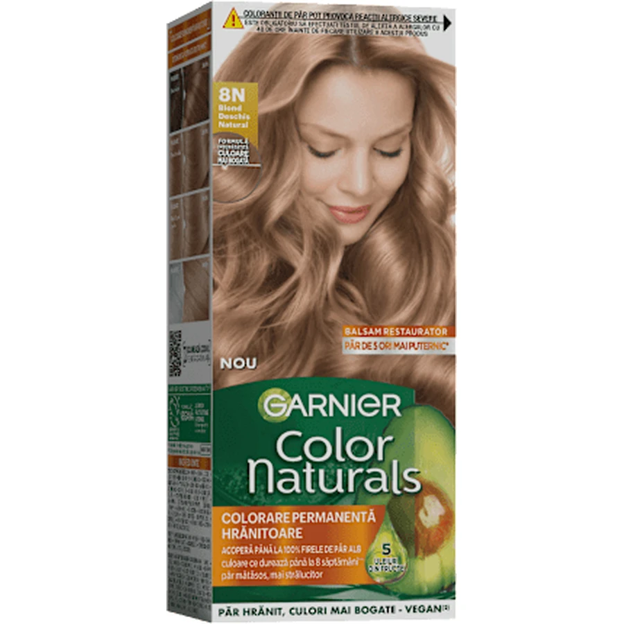 GARNIER Colour naturals Coloración permanente 8N Rubio claro natural, 1 ud.