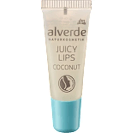 alverde NATURKOSMETIK Brillo de labios Barra de labios Juicy lips Coco, 8 ml