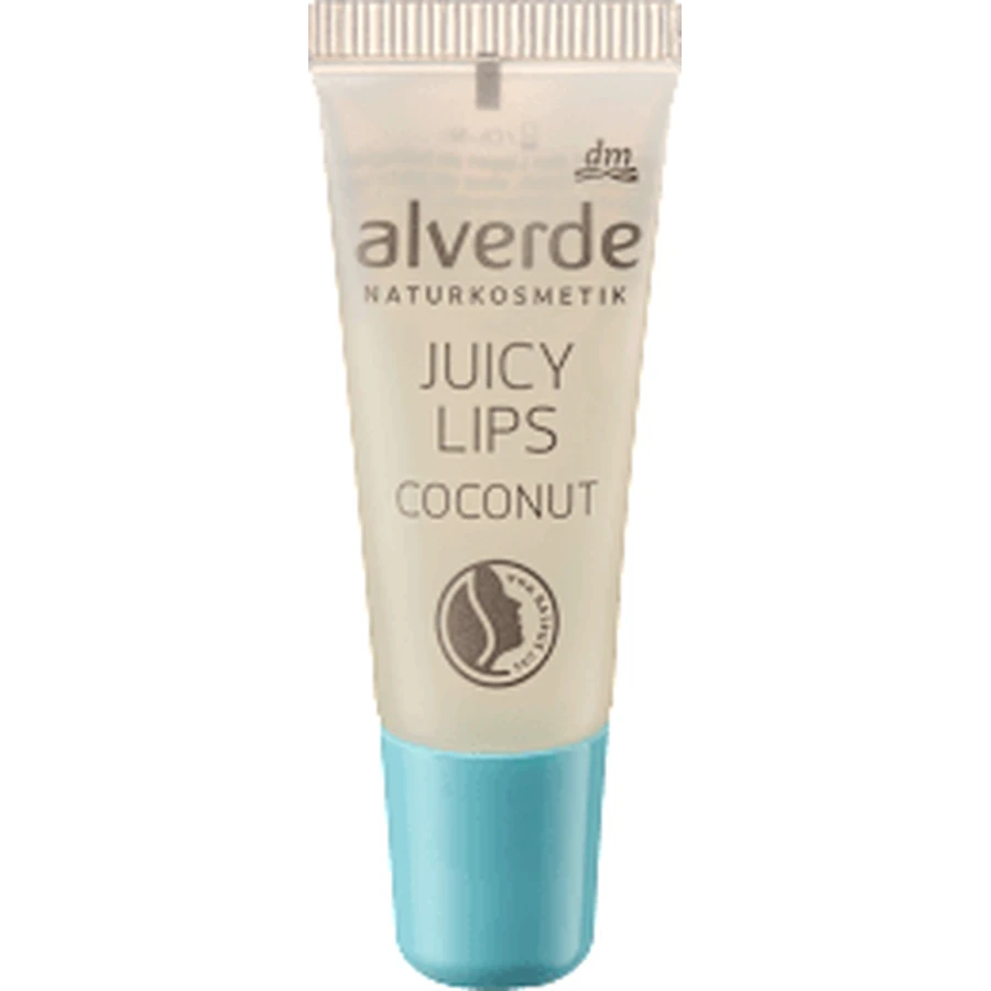 alverde NATURKOSMETIK Brillo de labios Barra de labios Juicy lips Coco, 8 ml