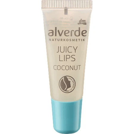 alverde NATURKOSMETIK Brillo de labios Barra de labios Juicy lips Coco, 8 ml