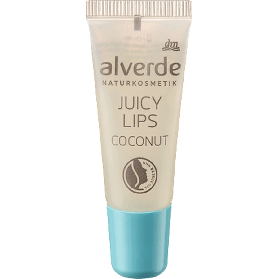 alverde NATURKOSMETIK Brillo de labios Barra de labios Juicy lips Coco, 8 ml