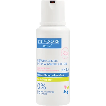DAVAJ DERMOCARE Beruhigende Intimseife mit Kamille und Aloe vera, 250 ml