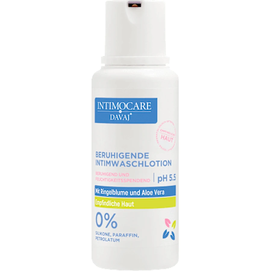 DAVAJ DERMOCARE Beruhigende Intimseife mit Kamille und Aloe vera, 250 ml