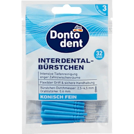 Dontodent Blue interdentale ragers 0,6 mm ISO 3, 32 stuks