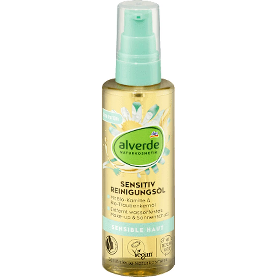 alverde NATURKOSMETIK Sensitiv-Reinigungsöl mit Kamille und Traubenkernextrakt, 100 ml