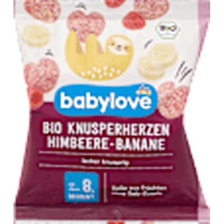 babylove Patatas fritas de plátano y frambuesa para niños mayores de 8 años, 30 g