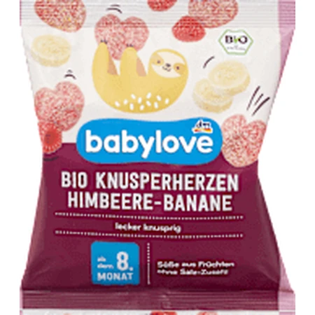 babylove Patatas fritas de plátano y frambuesa para niños mayores de 8 años, 30 g