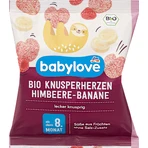 babylove Patatas fritas de plátano y frambuesa para niños mayores de 8 años, 30 g