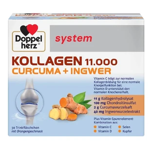 Kollagen 11000 Plus Kurkuma + Gember, 30 flacons, Doppelherz
