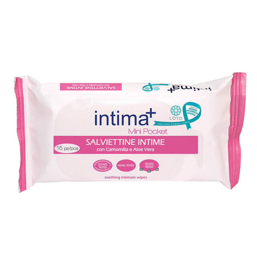 Intima Intima+ Intima lingettes intimes à la camomille et à l'aloe vera, 15 pièces