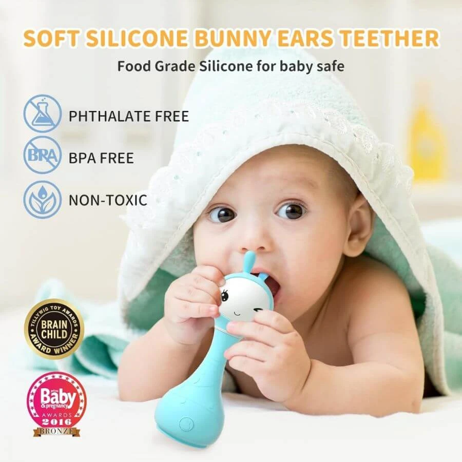Interaktiver Hase für Babys, +0 Monate, Blau, Alilo