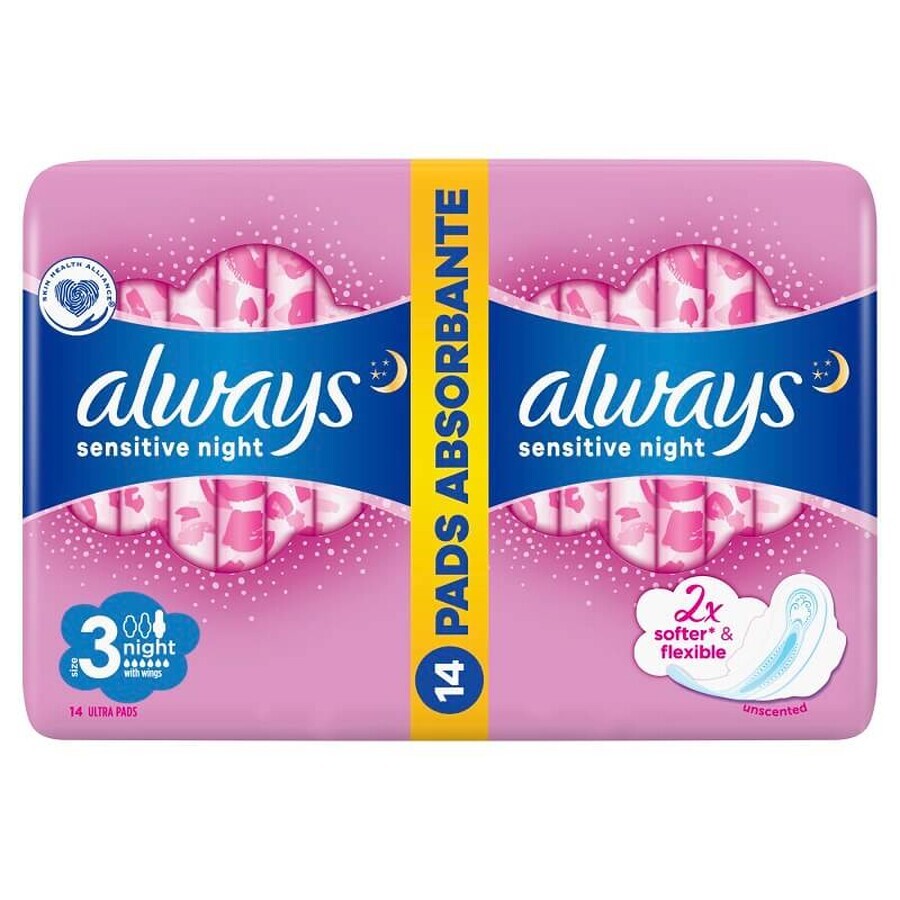 Absorbente de noche Always Ultra Sensitive, 14 unidades, P&amp;G