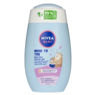 Shower Gel Head to Toe Bed Time Baby, 200 ml, Pink, Nivea