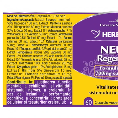 Neuro Regenerator, 60 capsules, Herbagetica