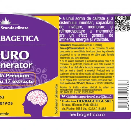 Neuro Regenerator, 60 capsules, Herbagetica