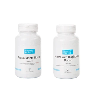 Pack Antioxidantien Boost, 30 Kapseln + Magnesium Bisglycinat Boost, 60 Kapseln, Longevity Boost