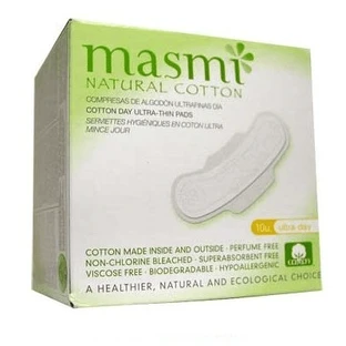 100% cotton monthly day pads with wings, 10 pcs, Masmi
