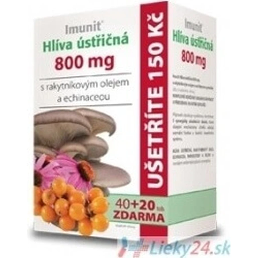 Imunit HLIVA Hongo ostra 800 mg con espino amarillo. 1×60 cps, complemento alimenticio