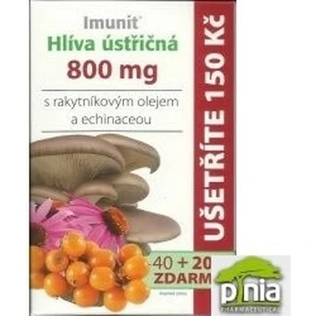 Imunit HLIVA Hongo ostra 800 mg con espino amarillo. 1×60 cps, complemento alimenticio