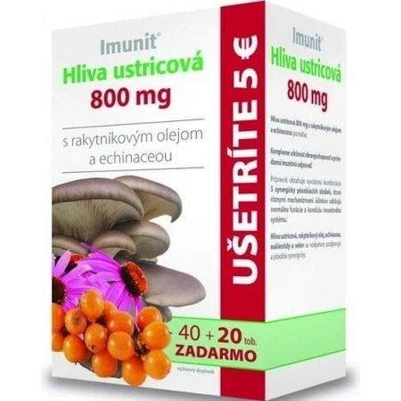 Imunit HLIVA Hongo ostra 800 mg con espino amarillo. 1×60 cps, complemento alimenticio