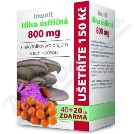 Imunit HLIVA Hongo ostra 800 mg con espino amarillo. 1×60 cps, complemento alimenticio