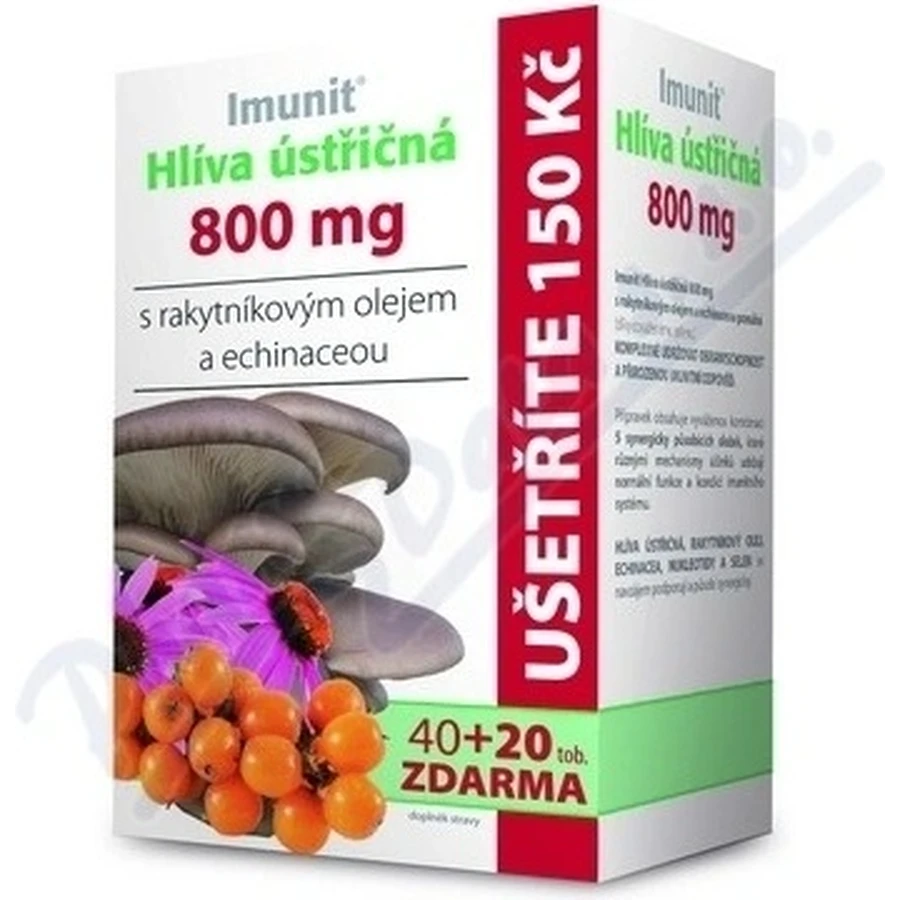 Imunit HLIVA Hongo ostra 800 mg con espino amarillo. 1×60 cps, complemento alimenticio