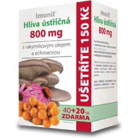 Imunit HLIVA Hongo ostra 800 mg con espino amarillo. 1×60 cps, complemento alimenticio