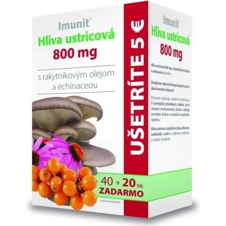 Imunit HLIVA Hongo ostra 800 mg con espino amarillo. 1×60 cps, complemento alimenticio
