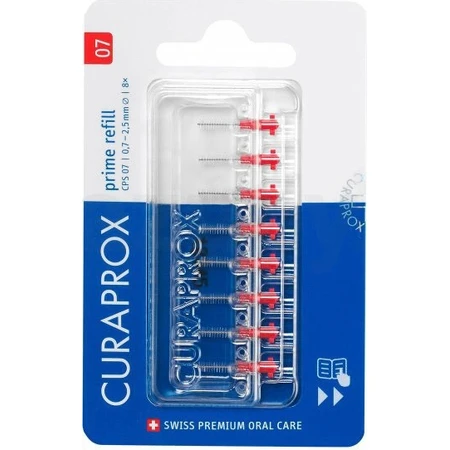 CURAPROX CPS 07 prime recambio rojo 1×8 pzs, cepillos interdentales sin soporte