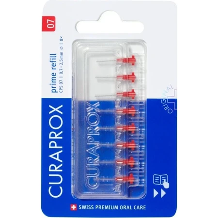 CURAPROX CPS 07 prime recambio rojo 1×8 pzs, cepillos interdentales sin soporte