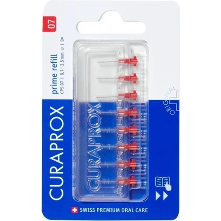 CURAPROX CPS 07 prime recambio rojo 1×8 pzs, cepillos interdentales sin soporte