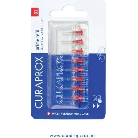 CURAPROX CPS 07 prime recambio rojo 1×8 pzs, cepillos interdentales sin soporte
