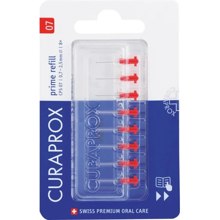 CURAPROX CPS 07 prime recambio rojo 1×8 pzs, cepillos interdentales sin soporte