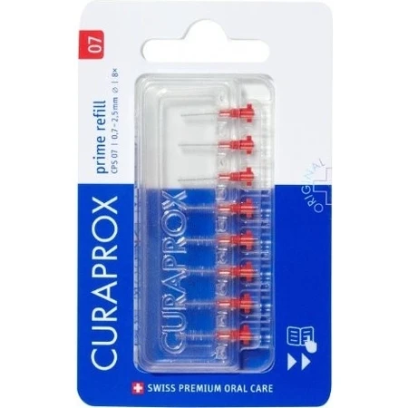 CURAPROX CPS 07 prime recambio rojo 1×8 pzs, cepillos interdentales sin soporte
