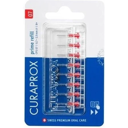 CURAPROX CPS 07 prime recambio rojo 1×8 pzs, cepillos interdentales sin soporte