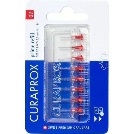 CURAPROX CPS 07 prime recambio rojo 1×8 pzs, cepillos interdentales sin soporte