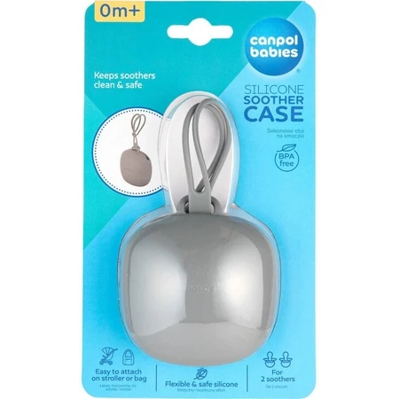 Canpol kids silicone sucette gris 1×1pc, sucette cap gris 1×1pc, sucette cap