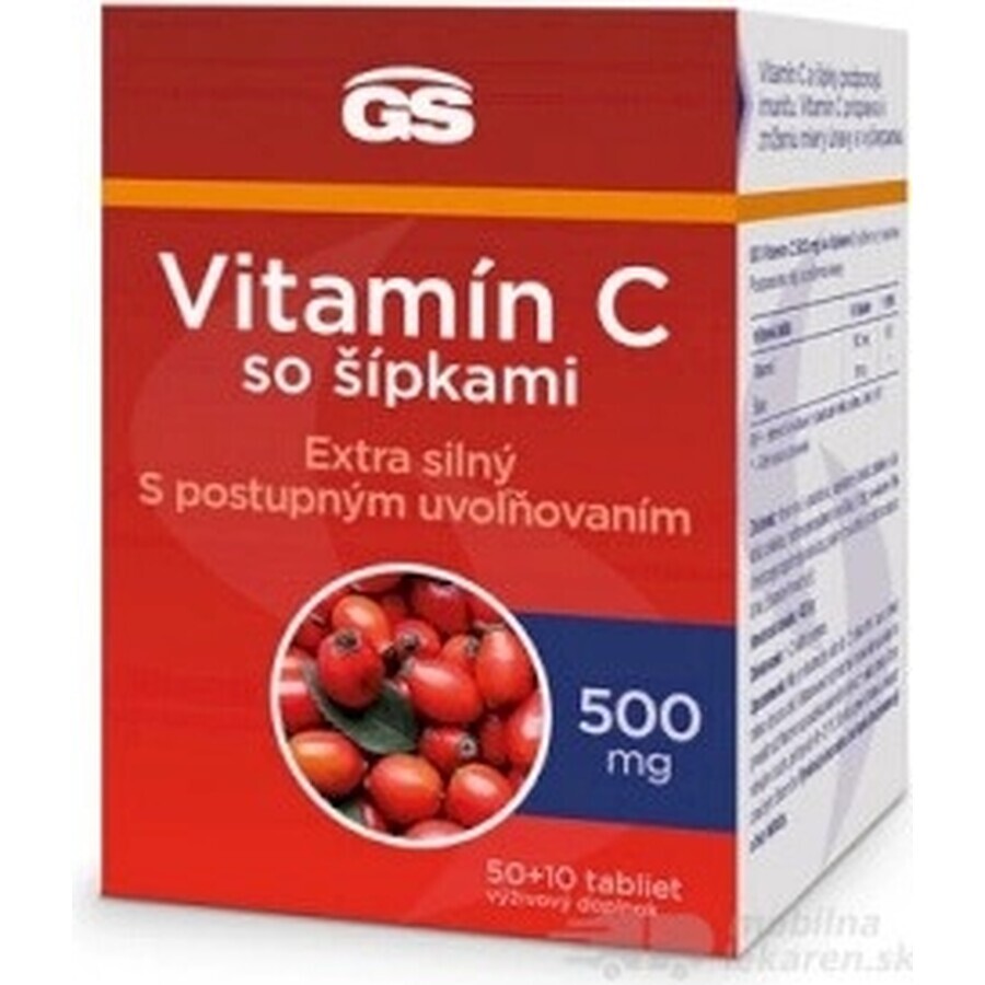 GS Vitamin C500 with rose hips, 50+10 tablets 1×60 tbl, food supplement