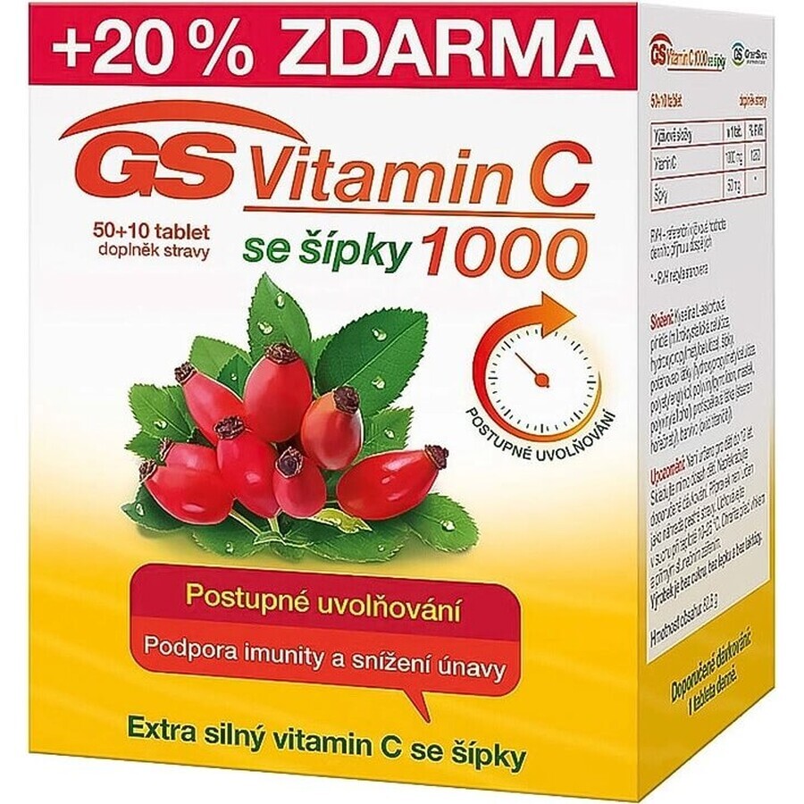 GS Vitamin C500 with rose hips, 50+10 tablets 1×60 tbl, food supplement