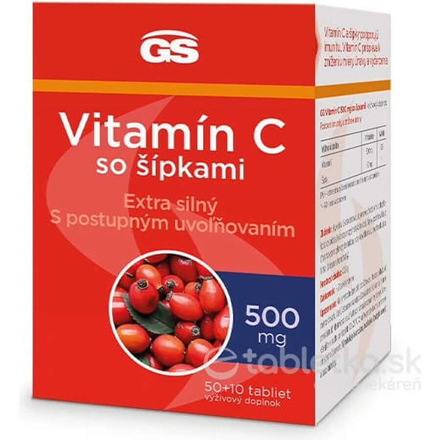 GS Vitamin C500 with rose hips, 50+10 tablets 1×60 tbl, food supplement