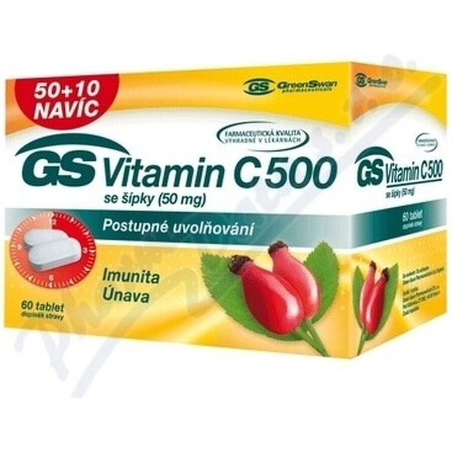 GS Vitamin C500 with rose hips, 50+10 tablets 1×60 tbl, food supplement