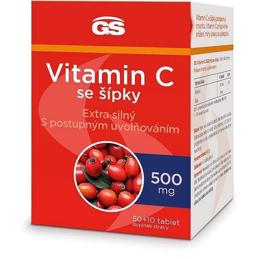 GS Vitamin C500 with rose hips, 50+10 tablets 1×60 tbl, food supplement
