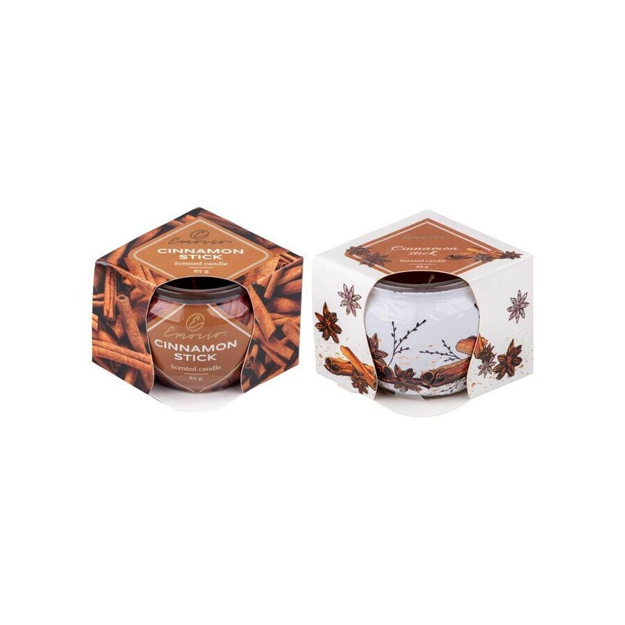 Emocio Glasdekoration 70×62 mm Zimt, Duftkerze 1× Emocio Glasdekoration 70×62 mm Zimt, Duftkerze 1×