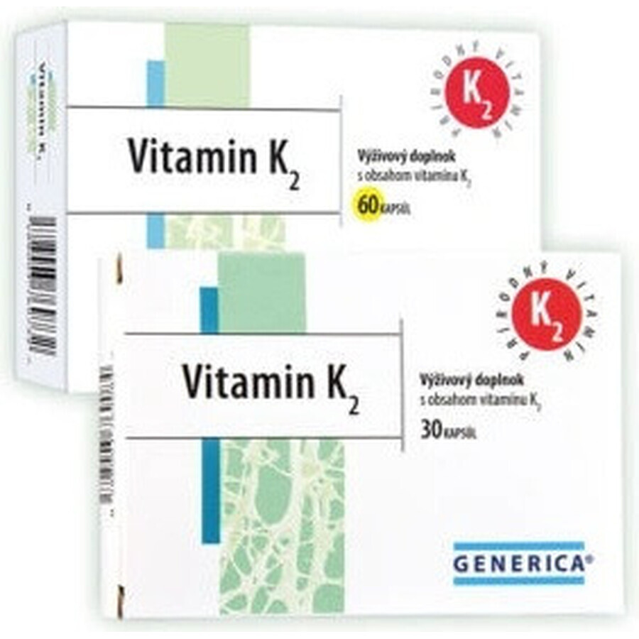 GENERICA Vitamine K2 1×30 cps, complément alimentaire